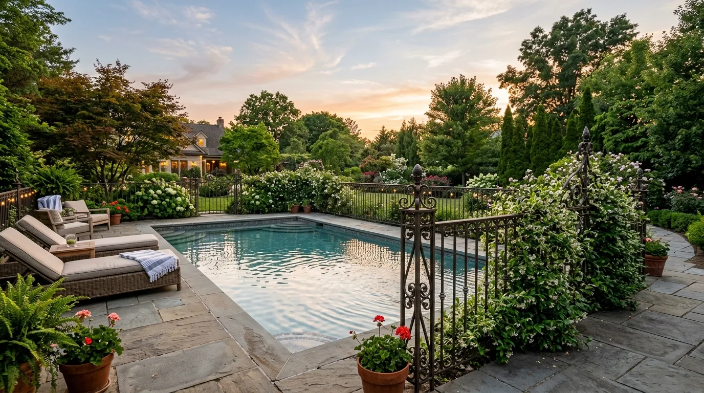 Decorative Wrought Iron Pool Fence